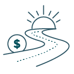 illustration of road into sunset